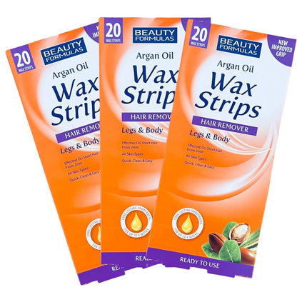 60 Beauty Formulas Leg and Bod Wax Strips  Waxing Wax Strip Argan Oil wax Strips