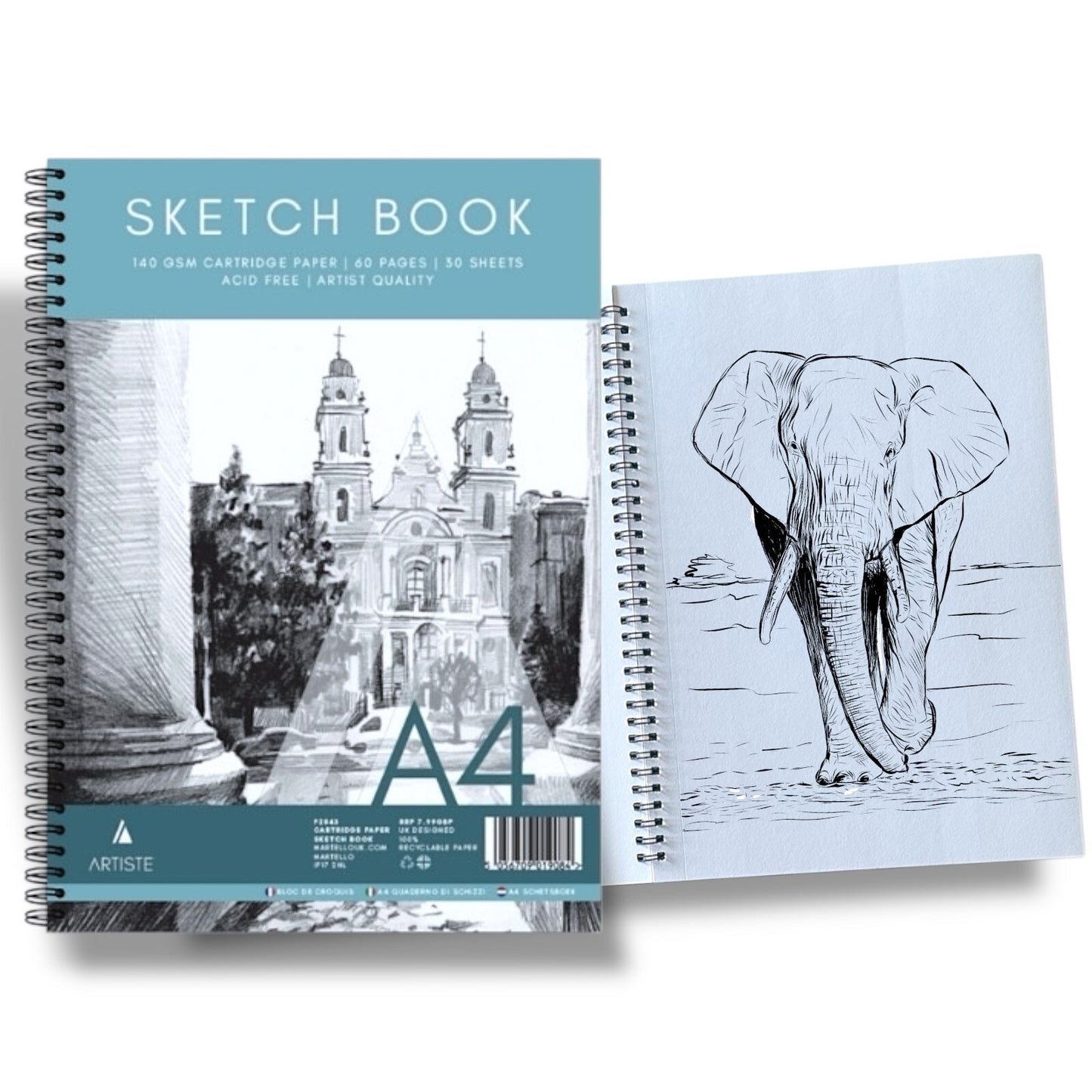 2  Artist Sketch Book Spiral Artist Drawing Doodling Sketching Book Art Craft A4