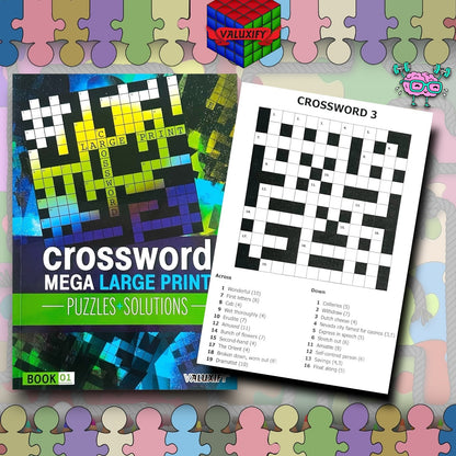 A4 Cross Word Search  Puzzle Mega Large Print  Books Quiz Puzzle Adult