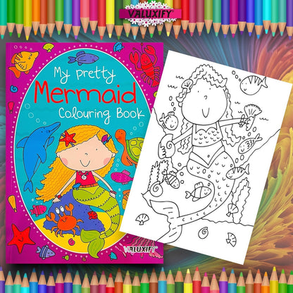 2 | Unicorn Mermaid | Colouring Books | for Girls Kids Children Activity