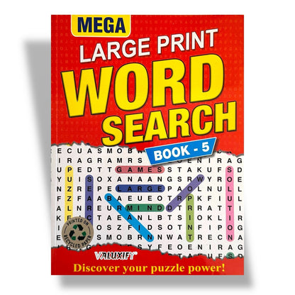 2 Mega Large Print Word Search Book With Solution