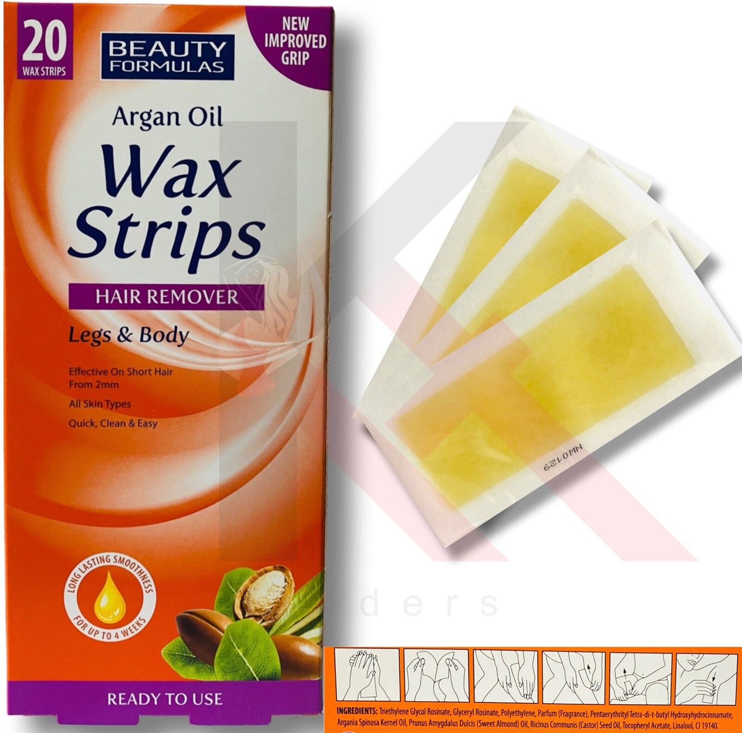 Wax Strips Waxing Leg and Body Bikini Argan Wax Strips  wax Strips 1-100 Strips
