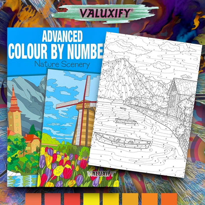 3X COLOUR BY NUMBERS ADULT COLOURING BOOKS ANTI-STRESS MIND RELAING COLOURS