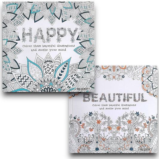 2x Adult Colouring Books Mindfulness Relax Your Mind Colour Therapy  20x20cm