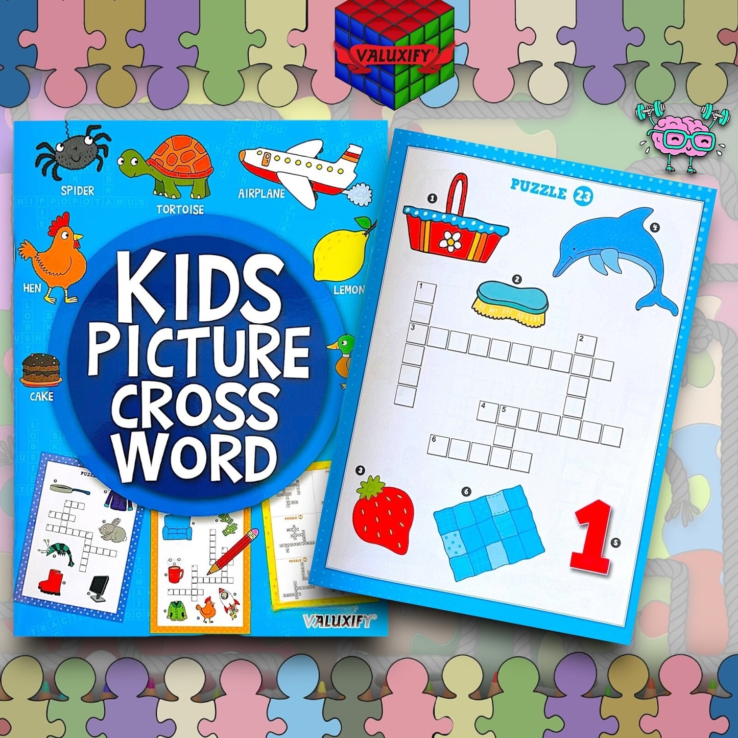 2 | Puzzle Books | Children's Kids | Picture Crossword | Travel A4 Books