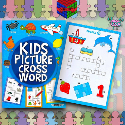 2 | Puzzle Books | Children's Kids | Picture Crossword | Travel A4 Books