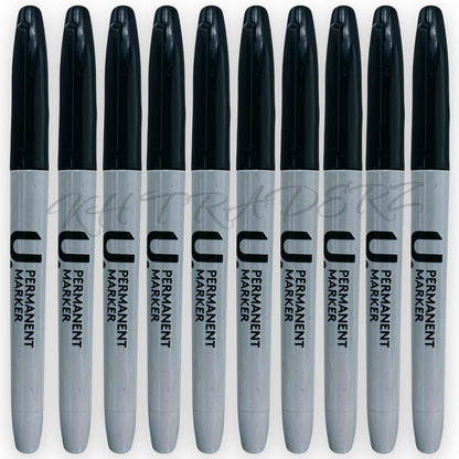 Permanent Marker Pens Black - Bullet Tip - Work Office School Project Black 6pcs