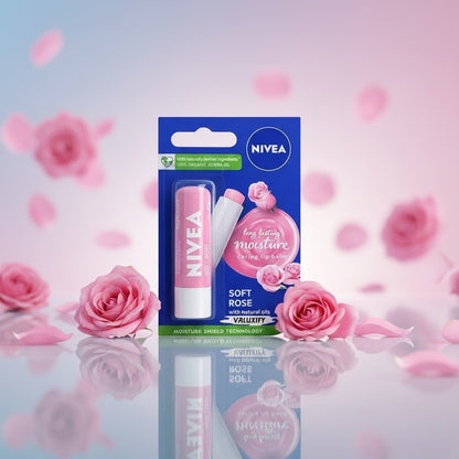 Nivea Lip Care Balms Soft Rose-4.8g - Providing Long-Lasting Hydration