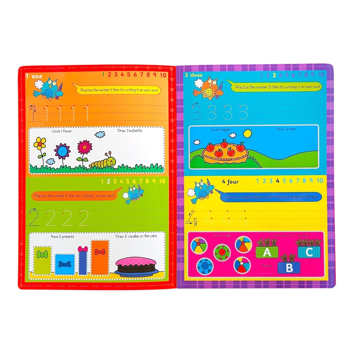 Kids Learning Books ABC Numbers Writing Reading Wipe Clean Pages Fast Shipping