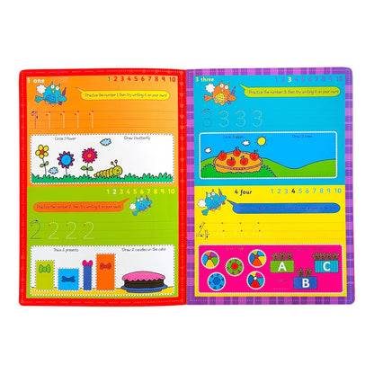 Kids Learning Books ABC Numbers Writing Reading Wipe Clean Pages Fast Shipping