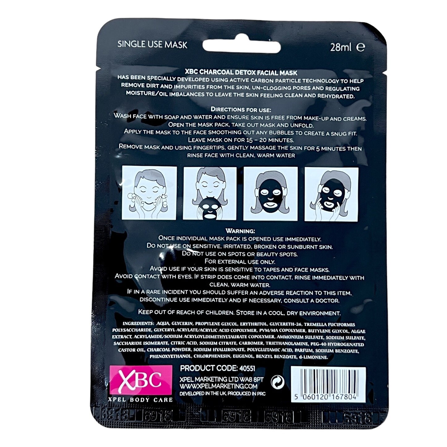 Detox Facial Black Charcoal Face Mask With Hyaluronic Acid Anti Blemish