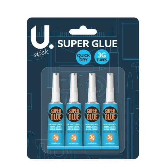 Super Glue 3g each Quick Dry Super Strong Instant Strength Quick Dry Glue 4Pcs