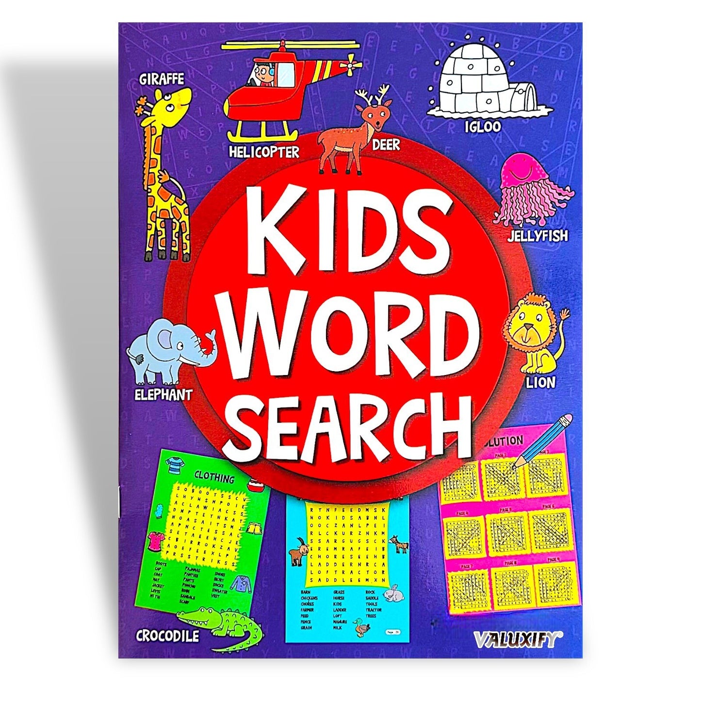 Kids Children Puzzle Activity Book Learning Book Girl Boys Word Search | Maze