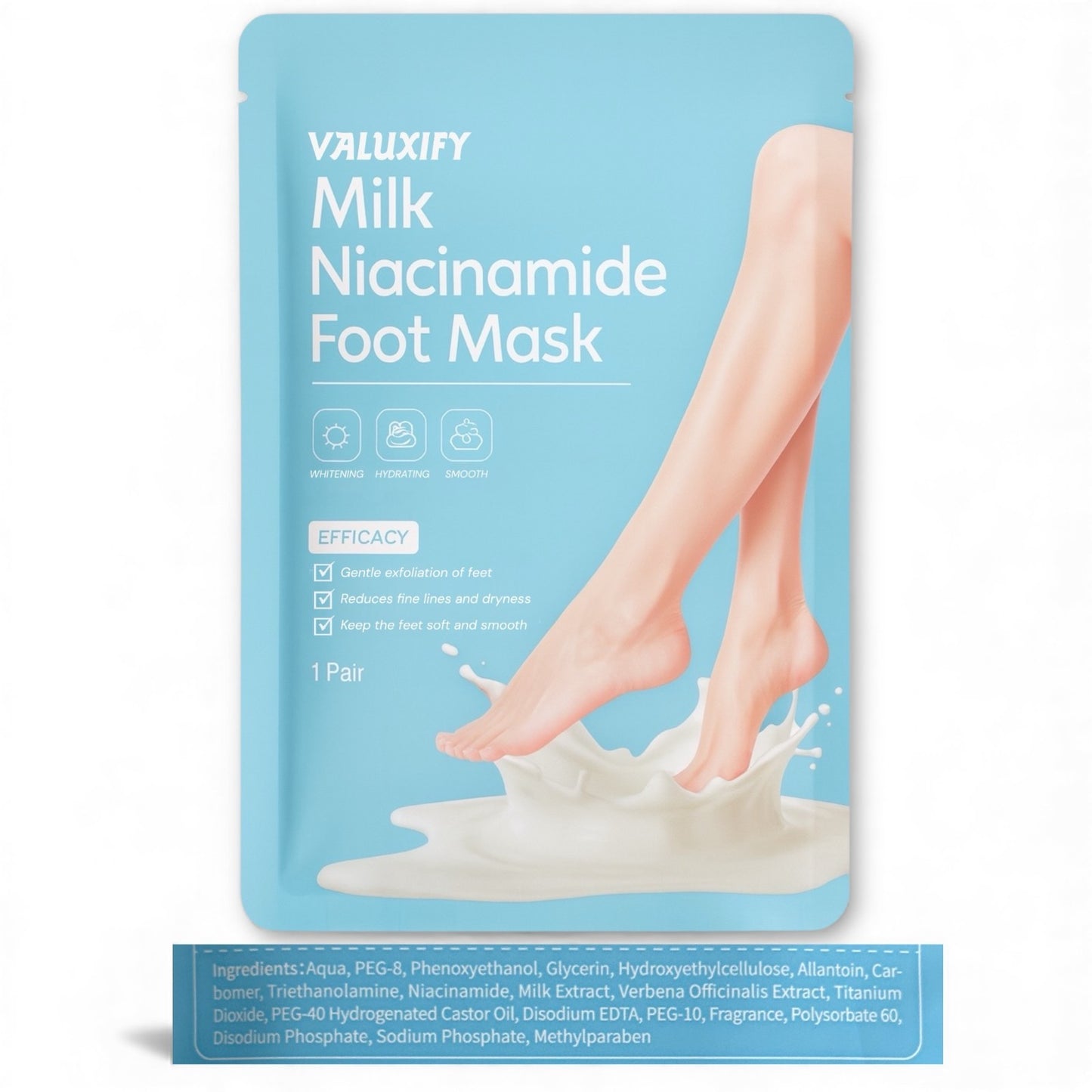 3x Milk Niacinamide Foot Peel Masks