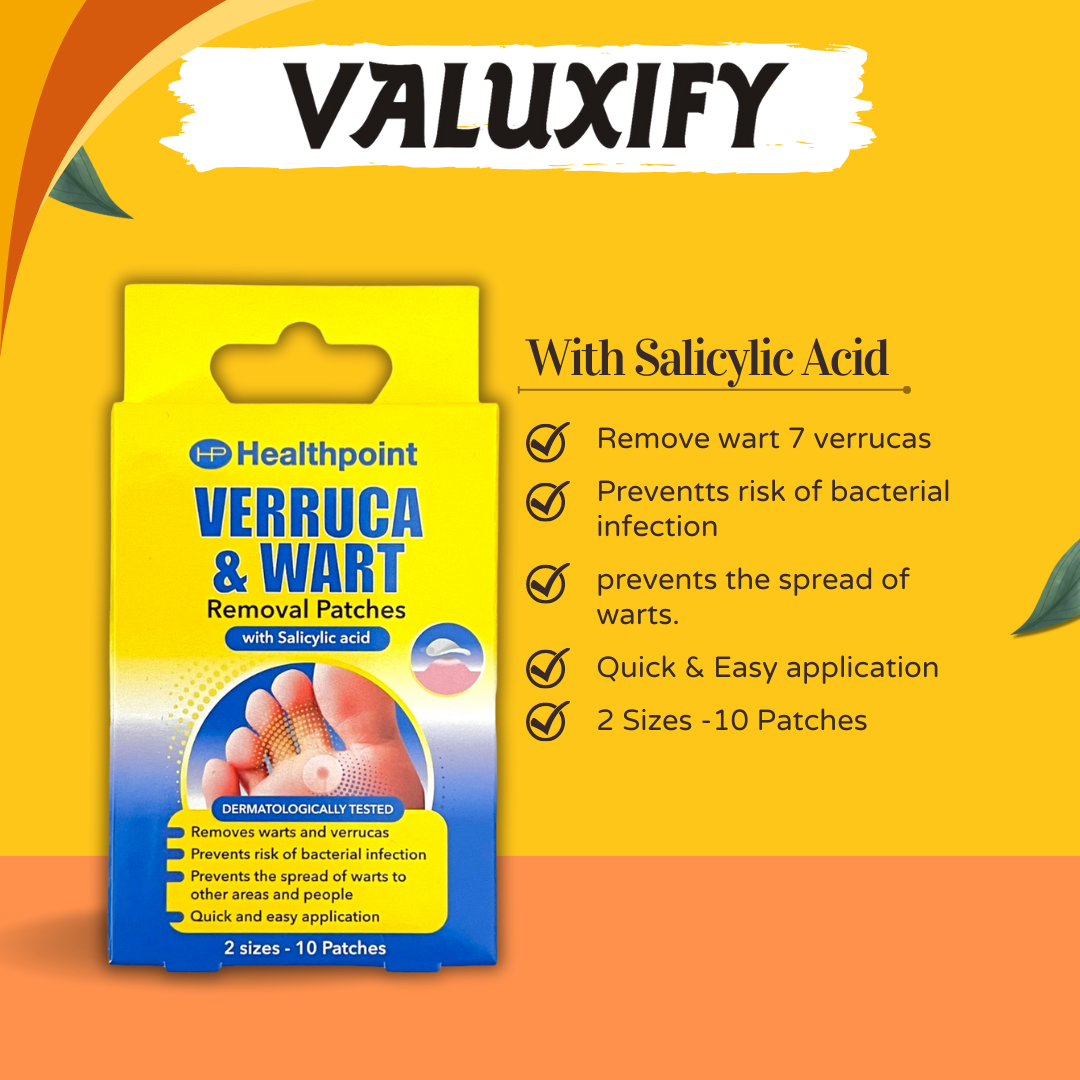 Verruca Wart Remover Patches Salicylic Acid Treatment – 20 Patches (2 x 10)