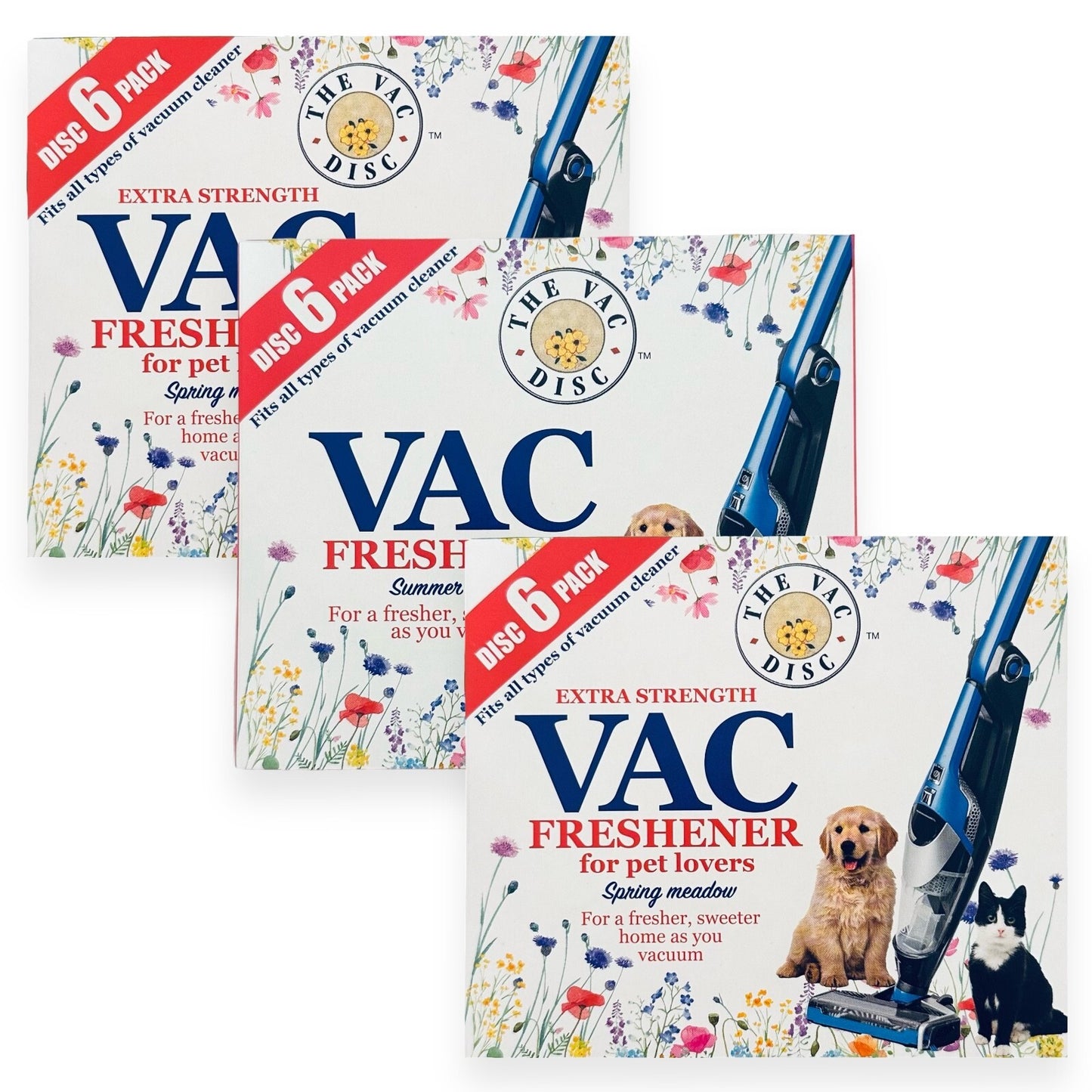 Vacuum Freshener Discs Air Cleaner Summer Meadow Scented Pet Vac 6 Disc
