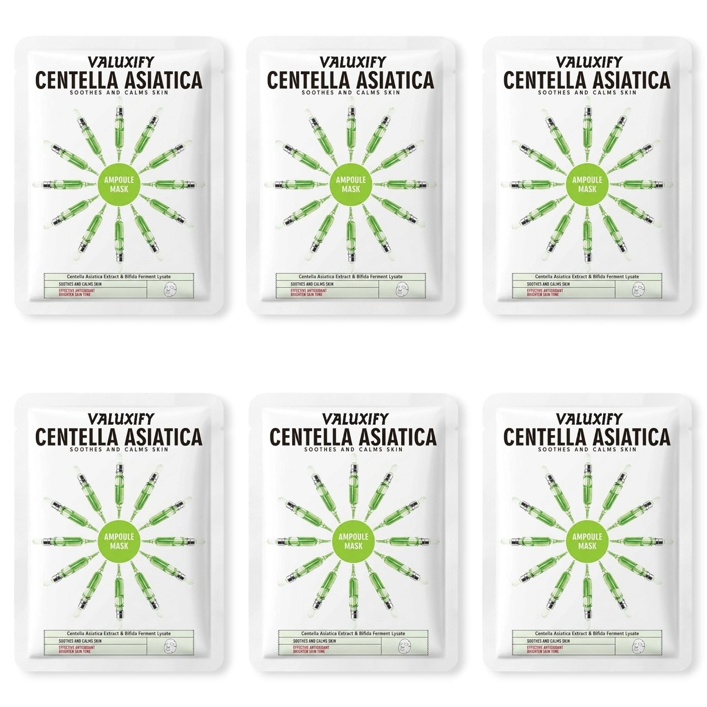 6 Moisturising Hydrating Face Mask Sheet Facial Mask Multi Pack Aloevera Collage