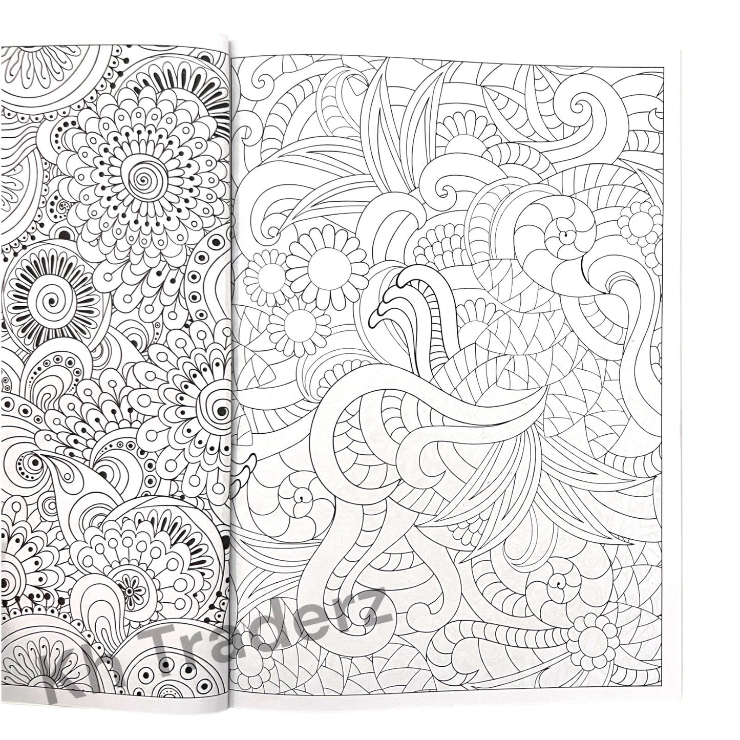 ADULT  COLOURING BOOK ANTI-STRESS Zen FUN  Colour Therapy ALL AGES MIND CALMING