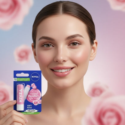 Nivea Lip Care Balms Soft Rose-4.8g - Providing Long-Lasting Hydration