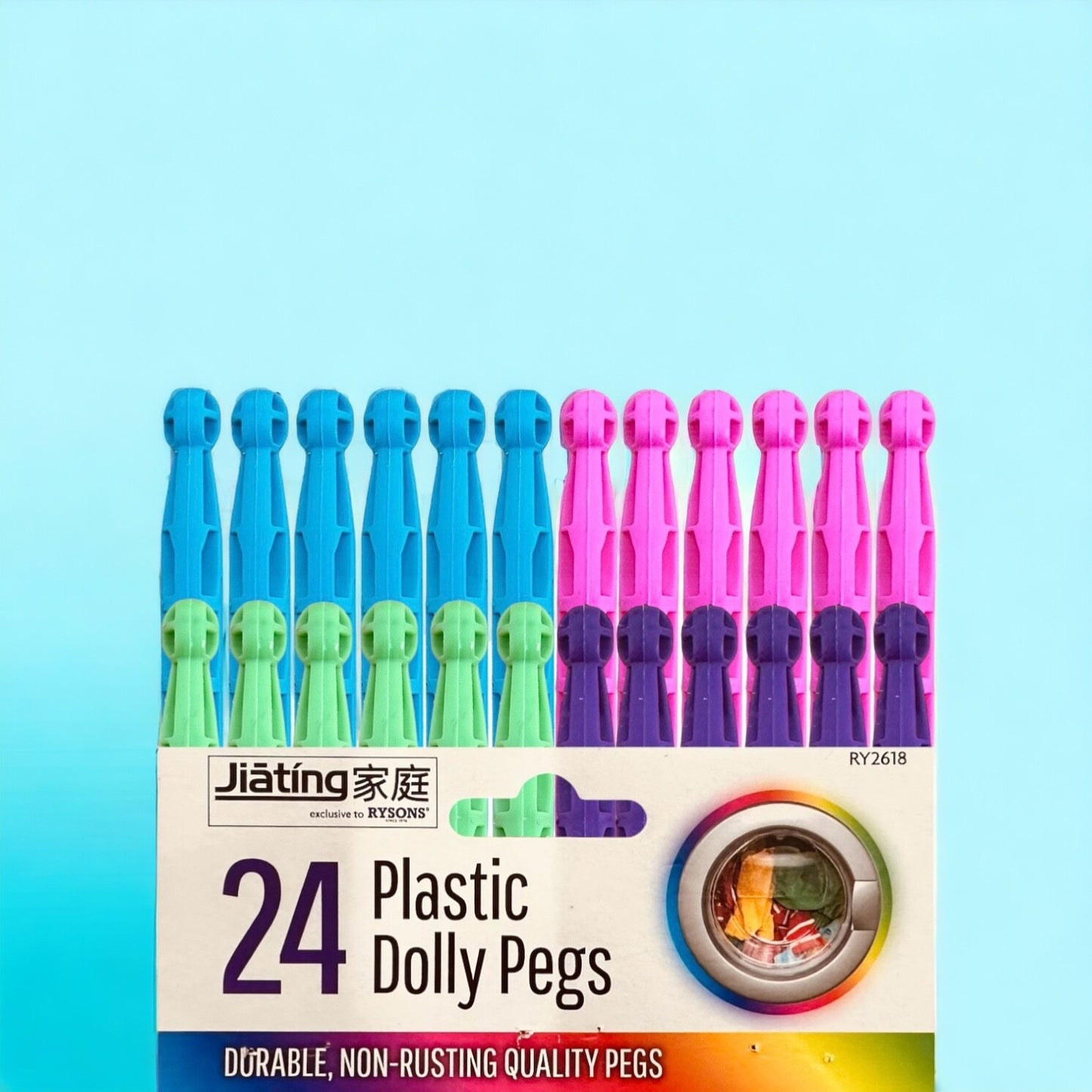 Dolly Peg Super Strong plastic Clothes Pegs Clip Washing Line Airer Dry Line 24