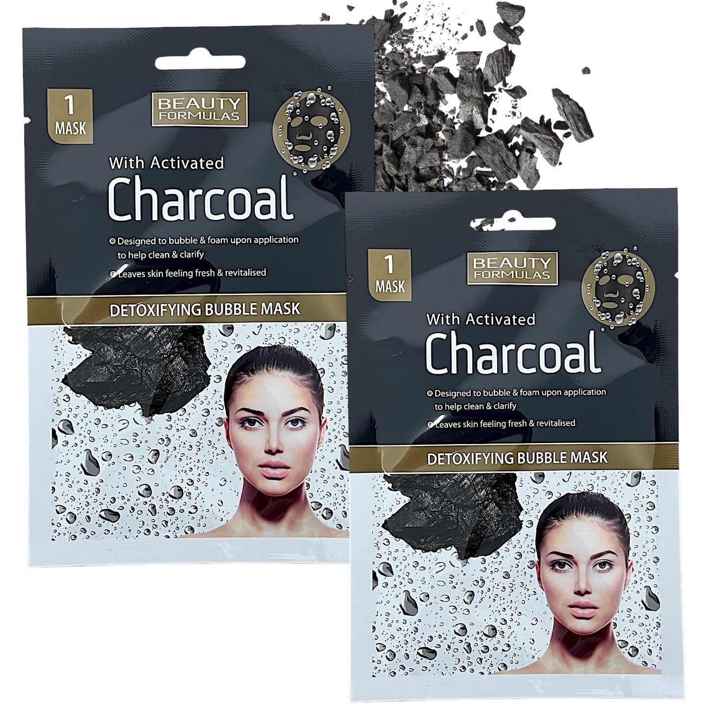 Beauty Formulas Activated Charcoal Face Mask Detoxifying Bubble Facial Mask