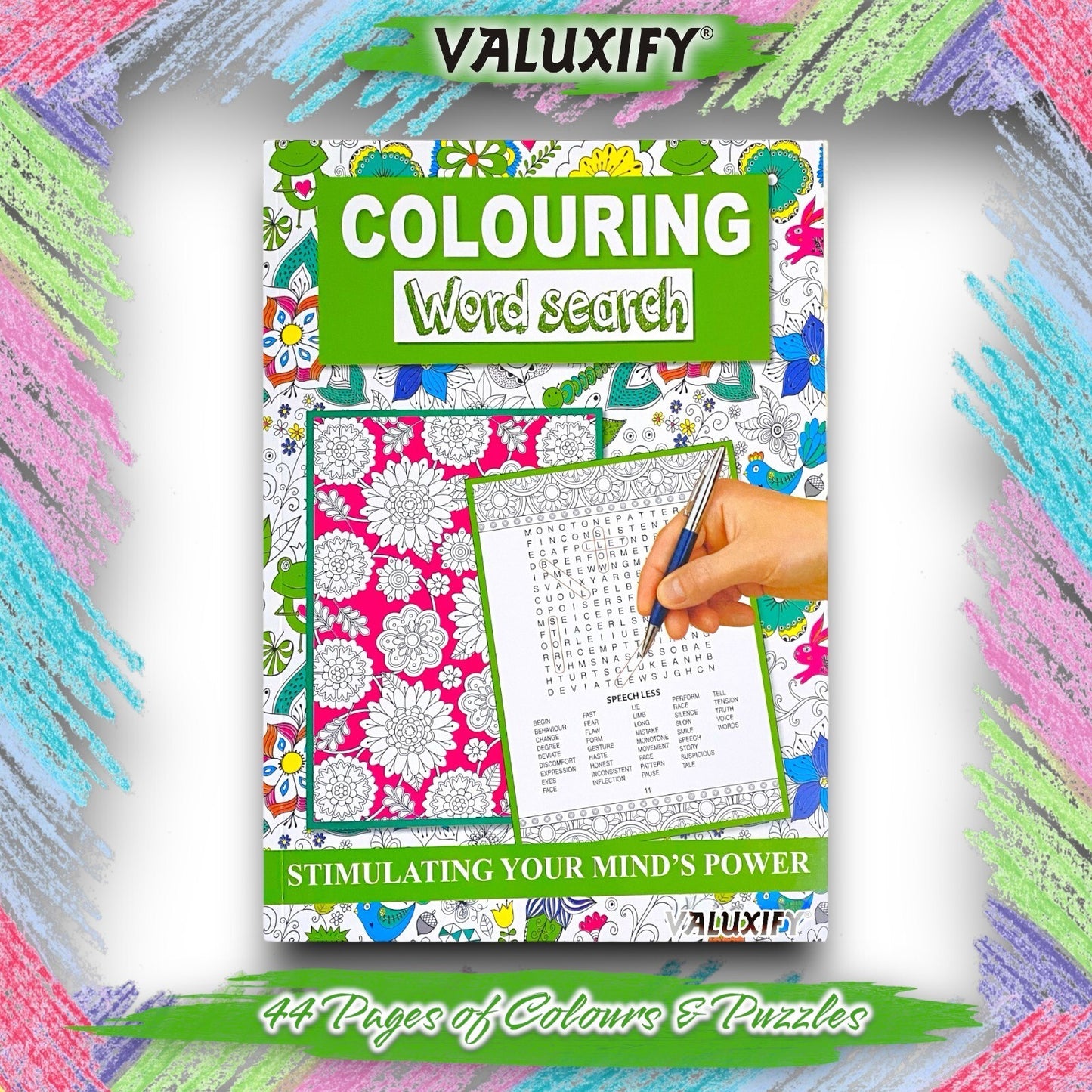 Word Search Colouring Book  Book Activity  Colour Therapy Mind Relax A4
