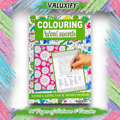 Word Search Colouring Book  Book Activity  Colour Therapy Mind Relax A4