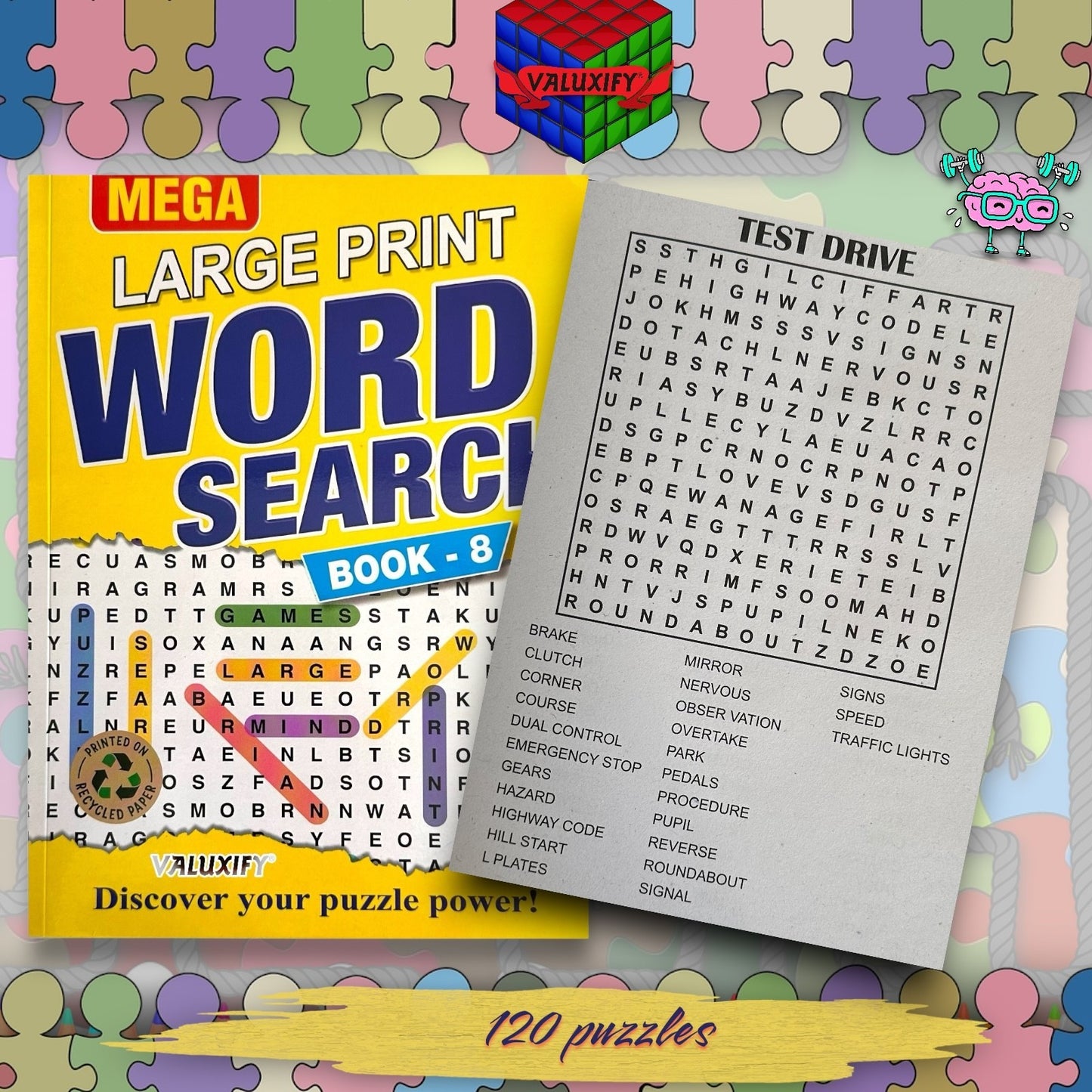 Mega Word Search Puzzle Books A4 | Large Print | 2 Book Set | 240 Puzzles
