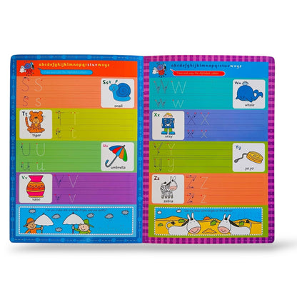 Kids Learning Books ABC Numbers Writing Reading Wipe Clean Pages Fast Shipping