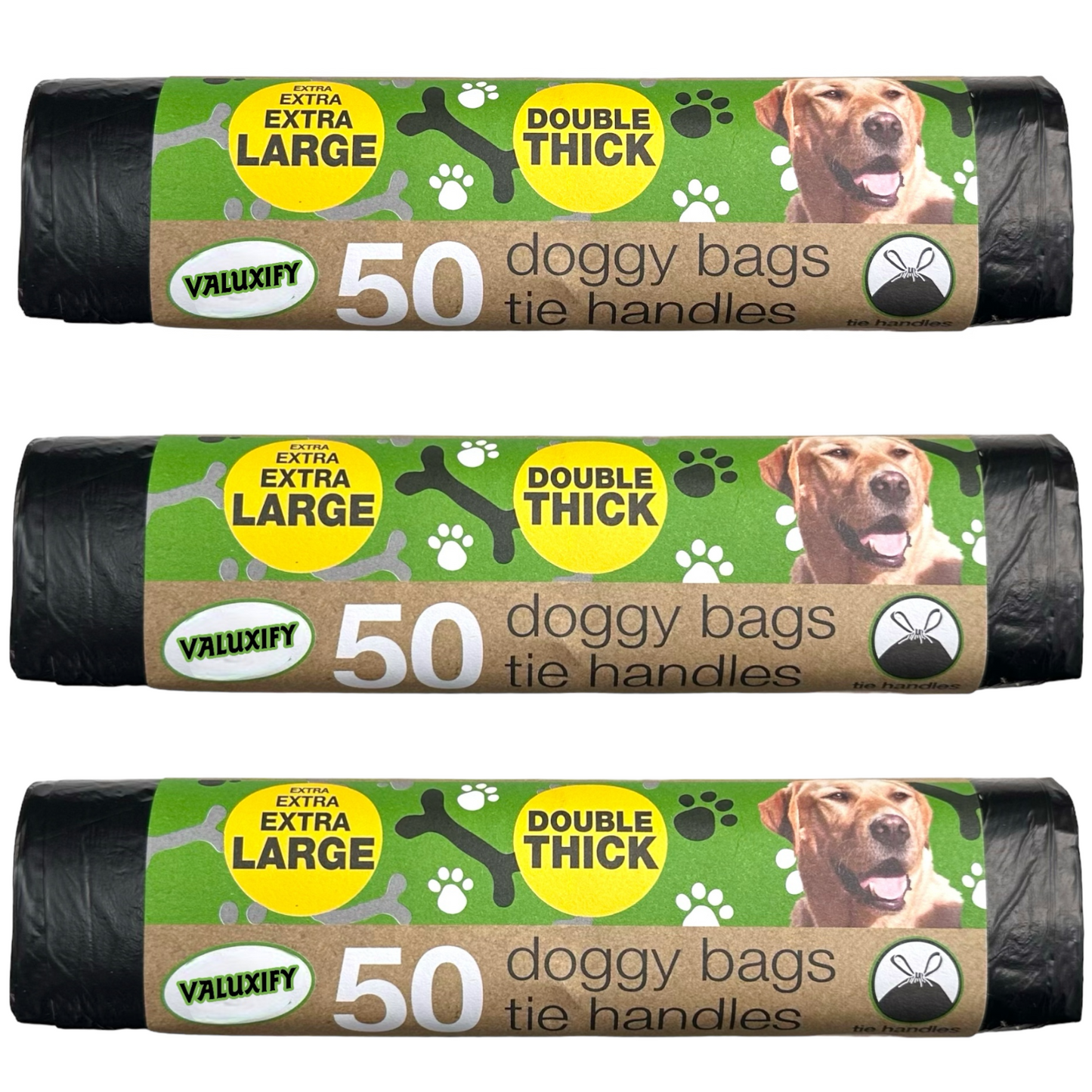 Doggy Poop Bags Extra Strong Double Thick  Extra Large Tie Handle  Poo 1000 bags