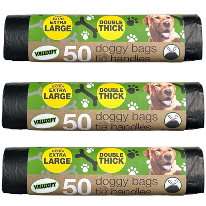 Doggy Poop Bags Extra Strong Double Thick  Extra Large Tie Handle  Poo 1000 bags