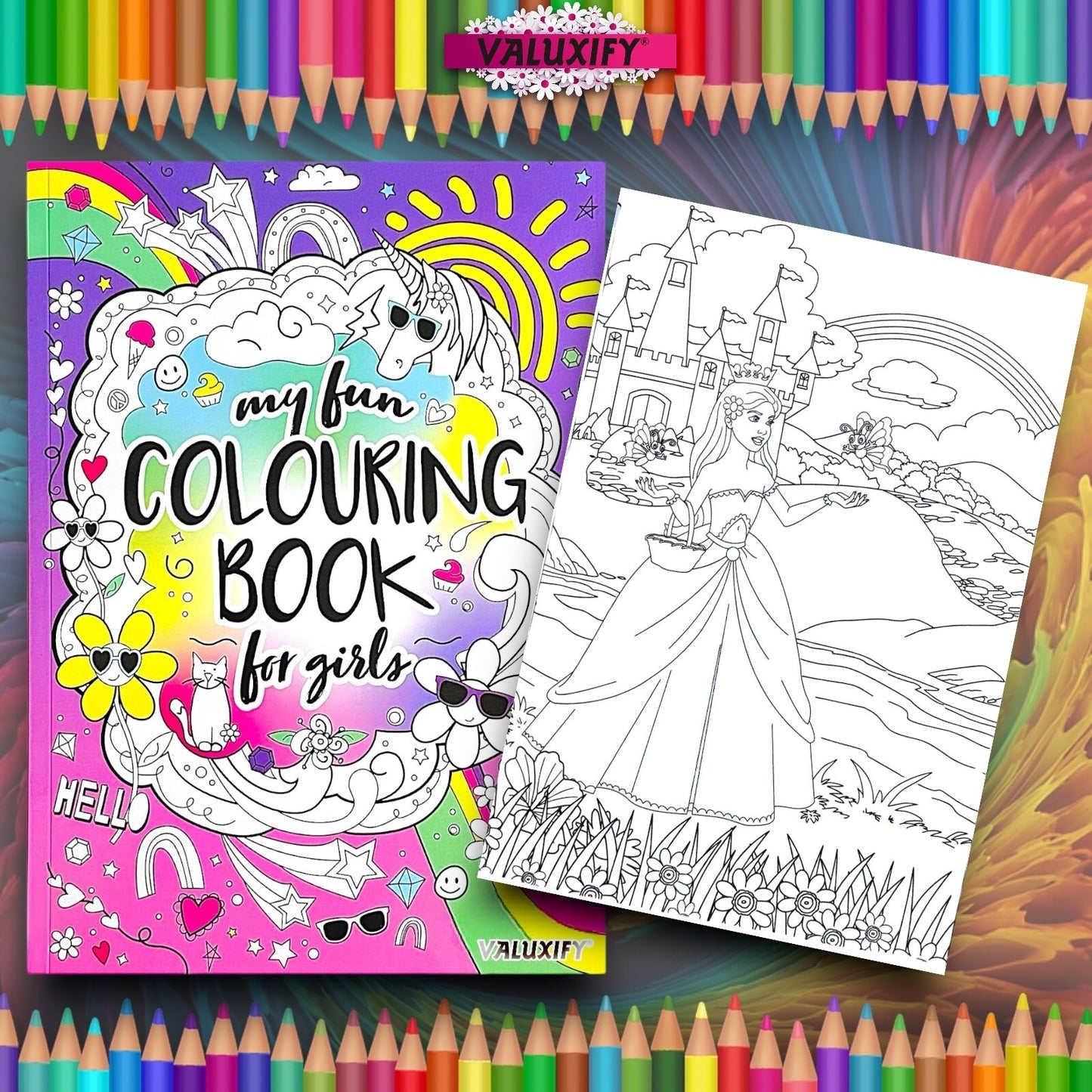 2 | KIDS CHILDREN | COLOURING BOOKS | A4 | COLOUR FUN ACTIVITY DRAWING