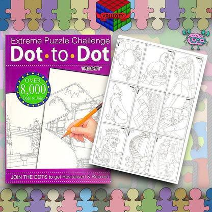 EXTREME DOT TO DOT PUZZLES BOOKS for adults CHALLENGING PUZZLES books Dot to Dot