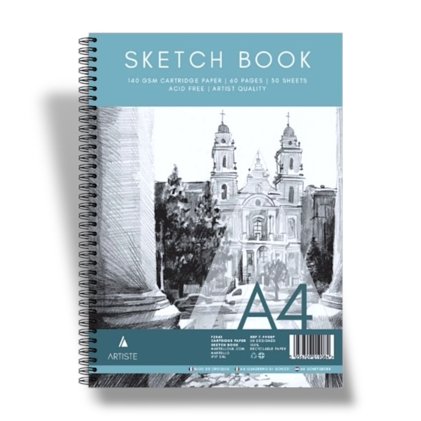 A4 Sketch Book White Paper Artist Craft Sketching Drawing 1 Random Book Spiral