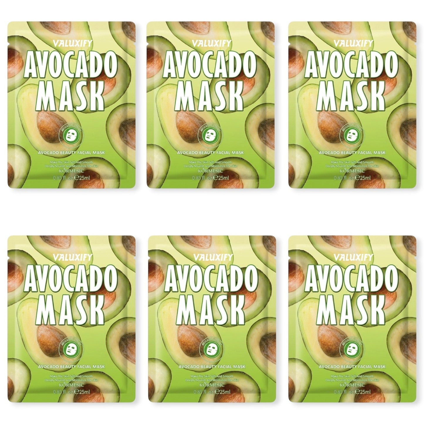 Face Sheet Masks Pack Of 6 Korean Skin Care Niacinamide Collagen Pearl Face Mask
