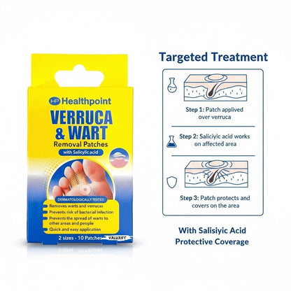 Healthpoint Verruca Infection & Wart Removal 10 x Patches with Salicylic Acid