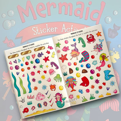 KIDS STICKER COLOURING BOOKS ACTIVITY BALLERINA UNICORN PIRATE OVER 50 STICKER