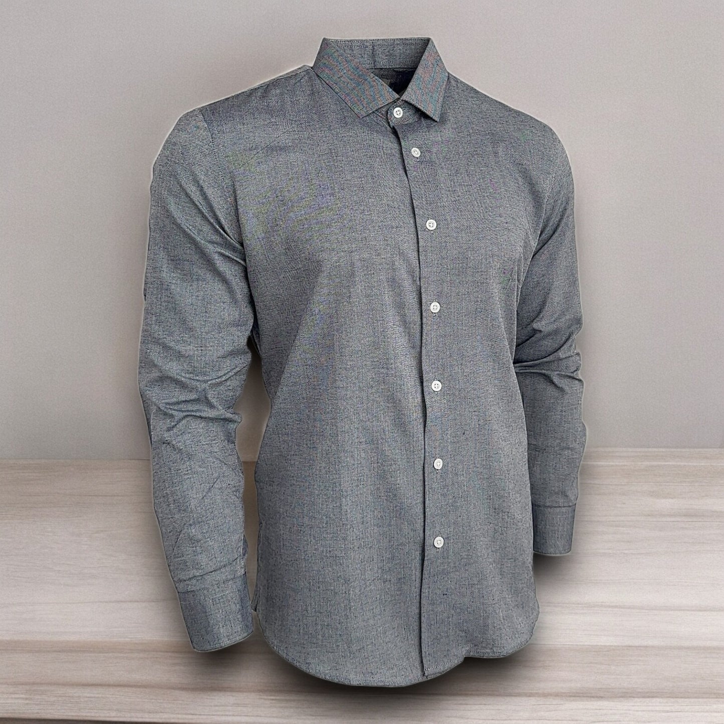 Men’s Slim Fit Shirt Long Sleeve Shirt Work Home Office Casual Formal Shirt
