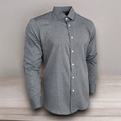 Men’s Slim Fit Shirt Long Sleeve Shirt Work Home Office Casual Formal Shirt