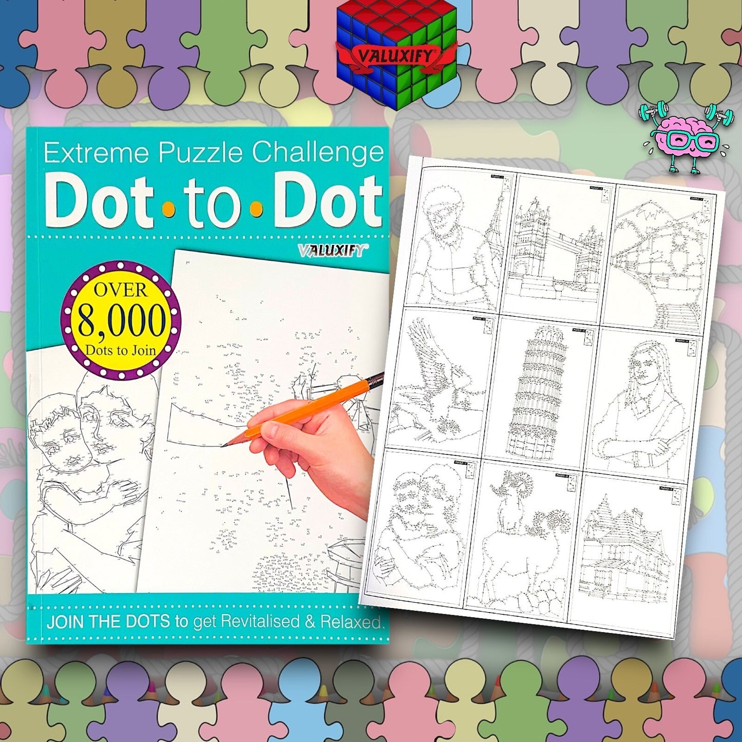 EXTREME DOT TO DOT PUZZLES BOOKS for adults CHALLENGING PUZZLES book Dot to Dot