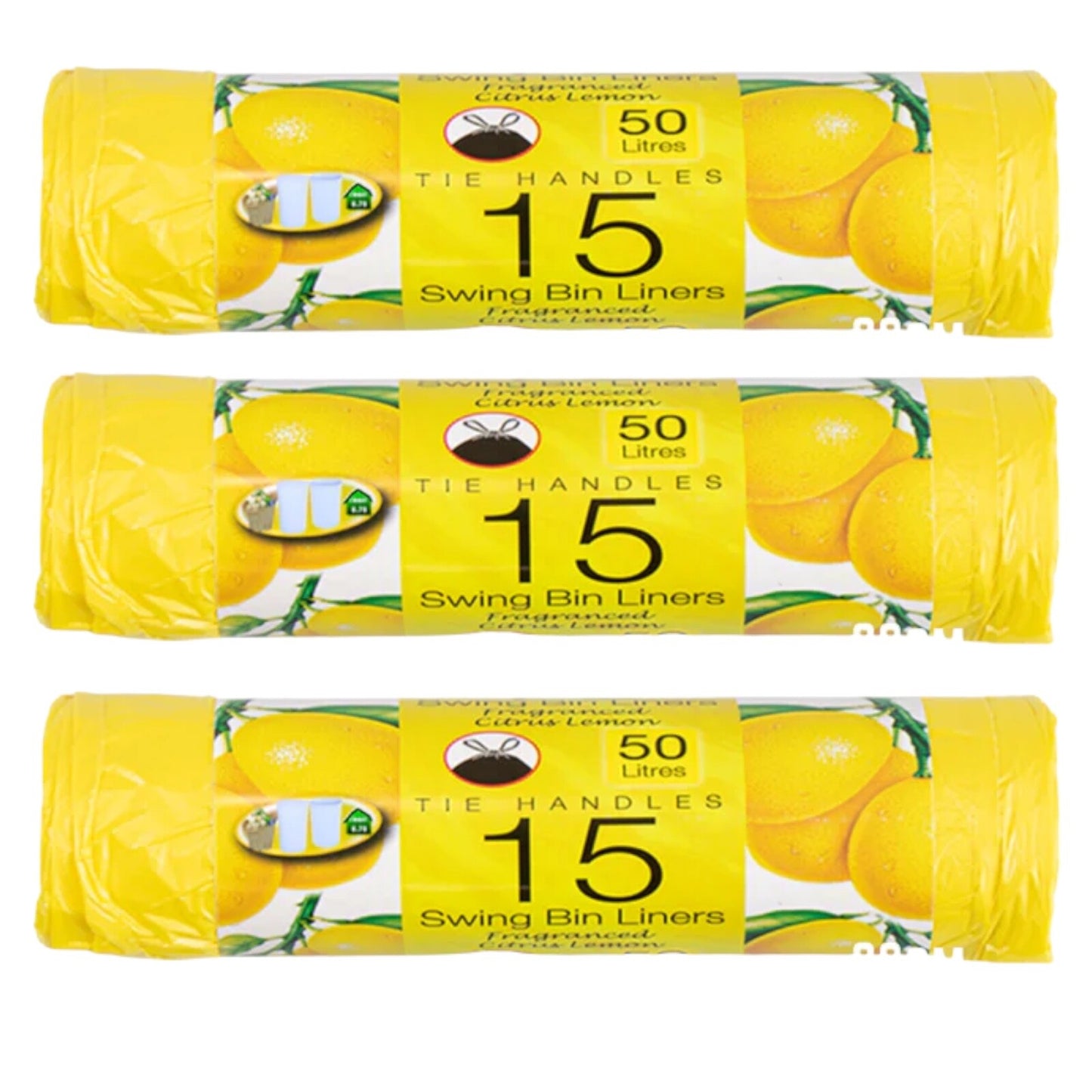 45 Swing Bin Liners 50ltr Tie Handles Odor Neutralizing Random Scent