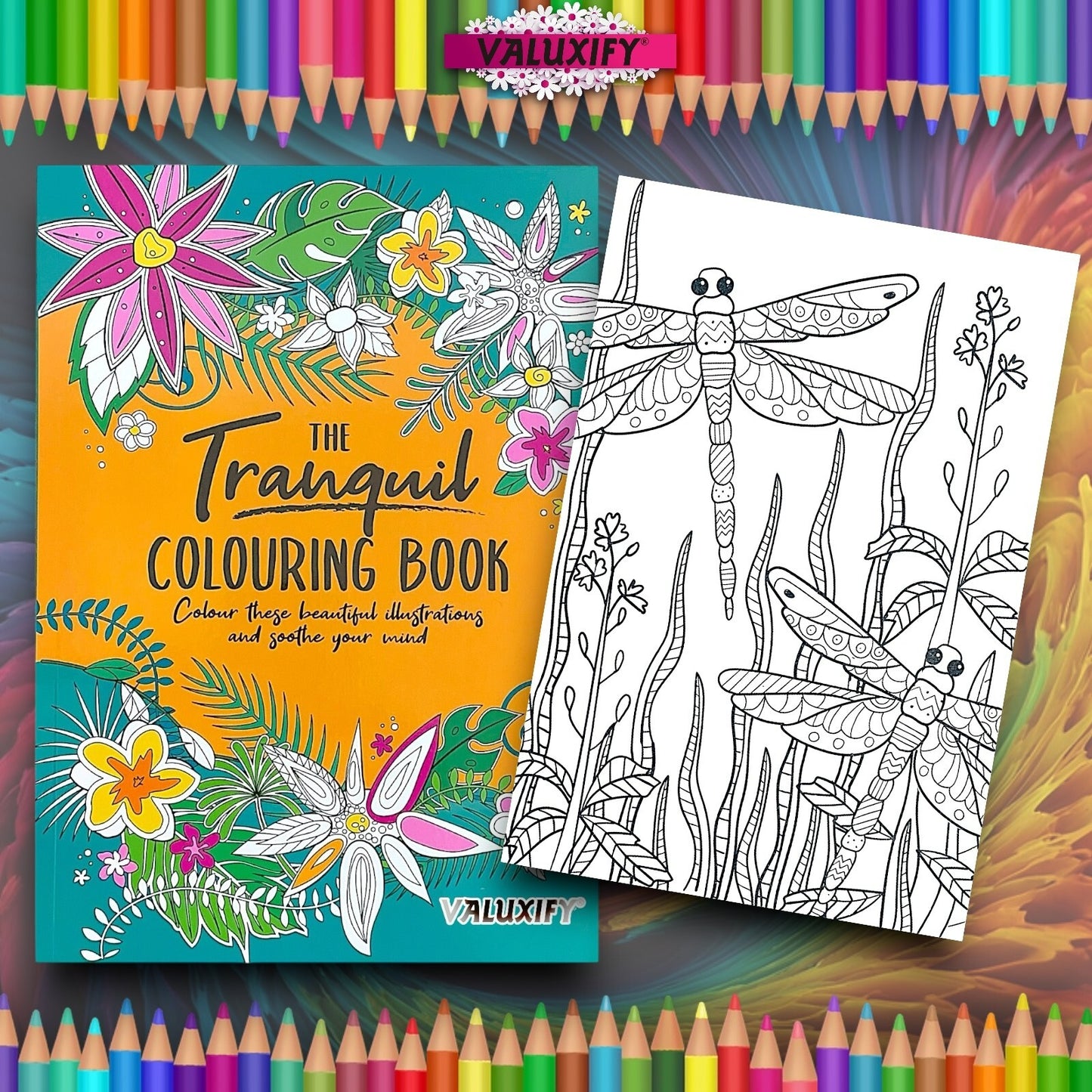 2x Adult Colouring Books Mindfulness Relax Your Mind Colour Therapy  Relaxing A4