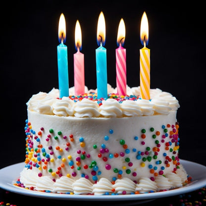 BIRTHDAY CANDLES & HOLDERS Cake Cupcake Toppers Party Decoration Striped