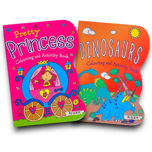2| Kids Colouring Books | Dinosaur & Princess | Activity for Boy Girl Art Travel