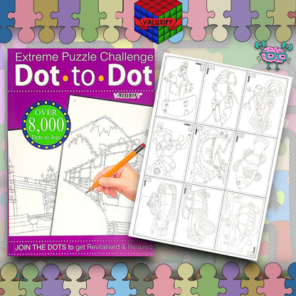 EXTREME DOT TO DOT PUZZLES BOOKS for adults CHALLENGING PUZZLES books Dot to Dot