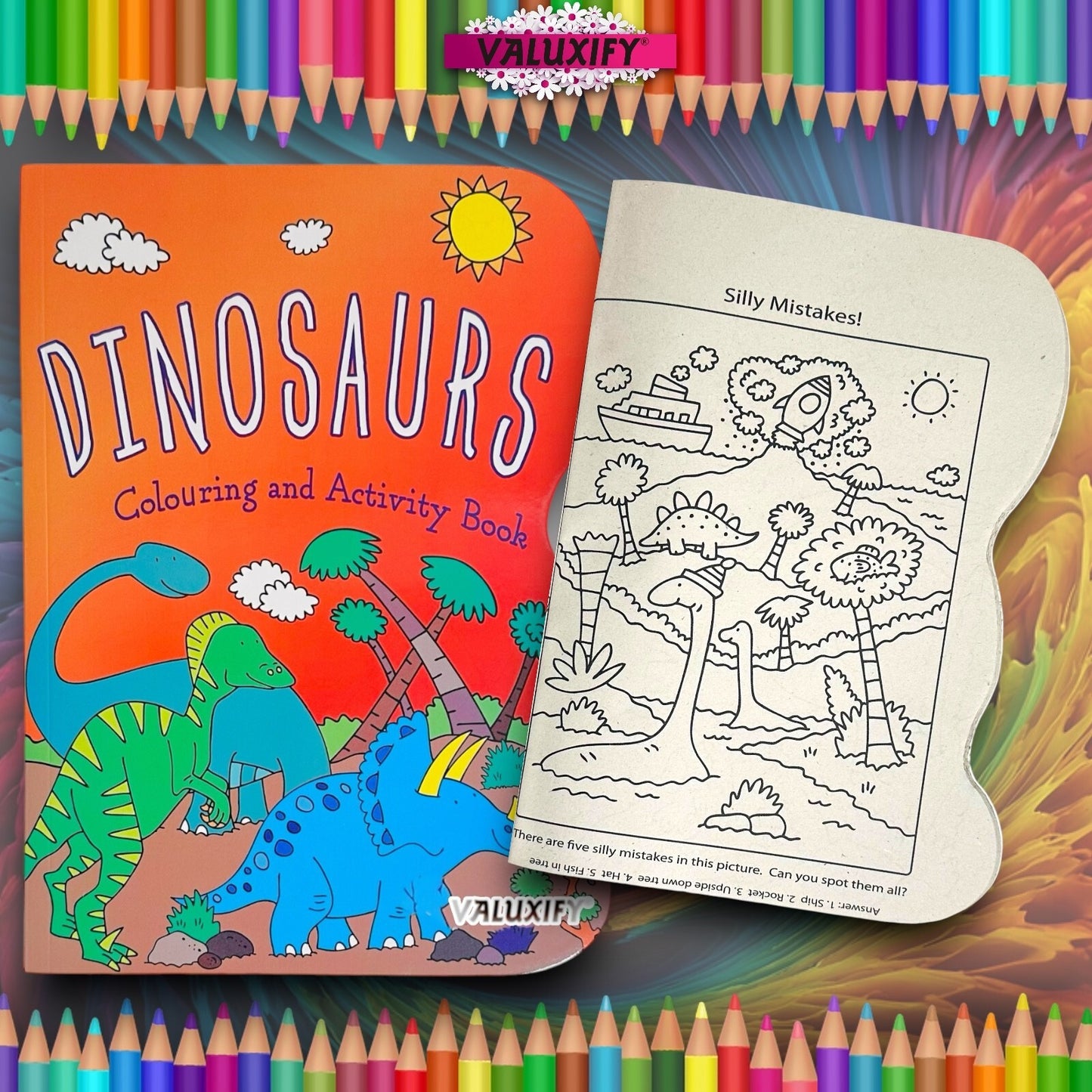2| Kids Colouring Books | Dinosaur & Princess | Activity for Boy Girl Art Travel