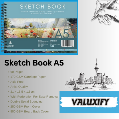 2  A5 Artist Sketch Book Artist Drawing Doodling Sketching Book Art Craft Spiral