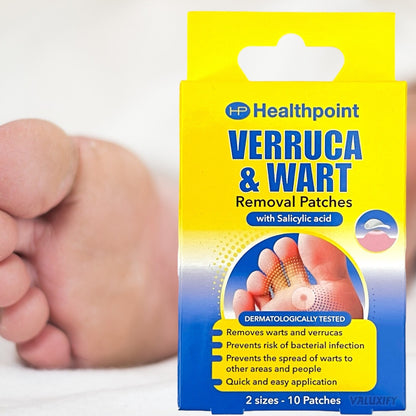 Verruca Wart Remover Patches Salicylic Acid 30 Pads (3 × 10) 2 Sizes Fast Relief