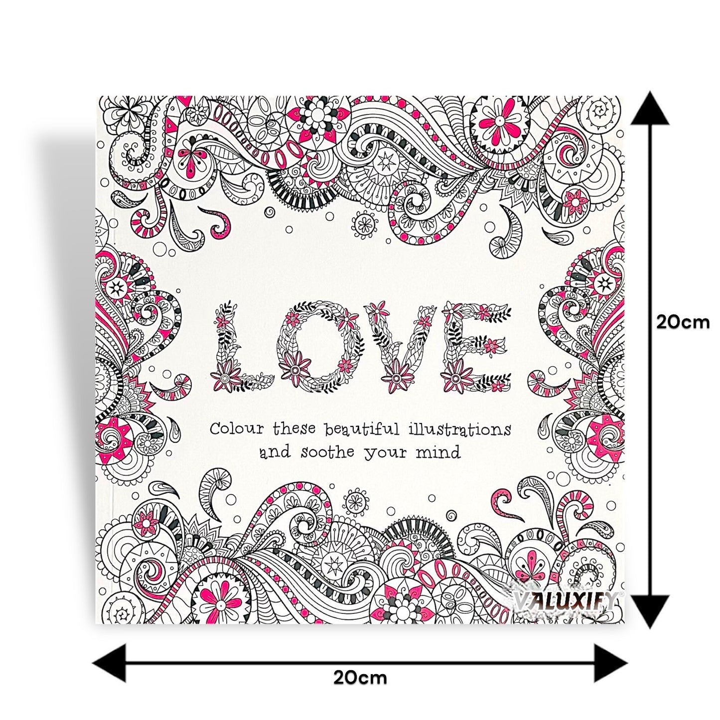 Adult Anti Stress Colouring Book Happy Love Mindfulness Tranquil Relaxing Colour