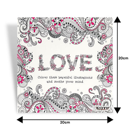Adult Anti Stress Colouring Book Happy Love Mindfulness Tranquil Relaxing Colour